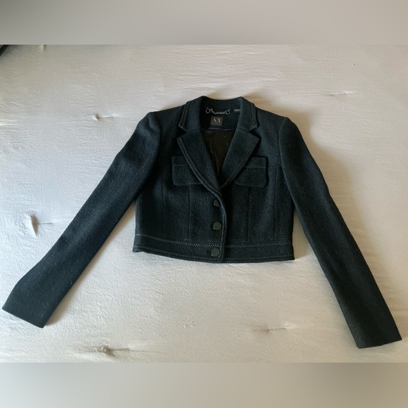 A/X Armani Exchange Black Cropped Blazer - Picture 1 of 1